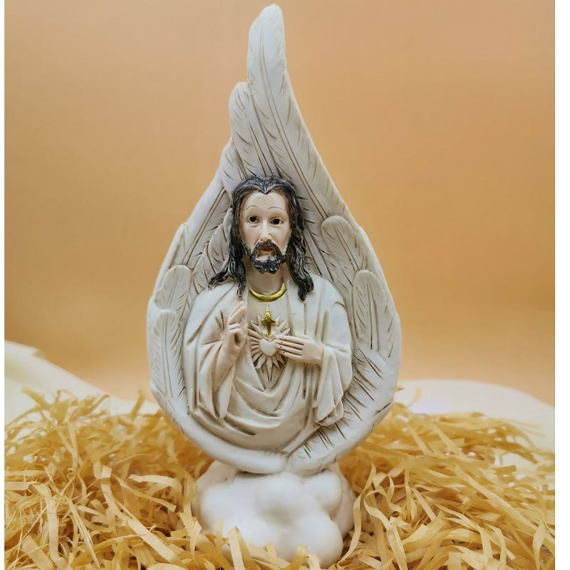 Realistic Style Resin Baptism of the Holy Family Desktop Decorations Ornament - Sacred Heart of Jesus - image 2