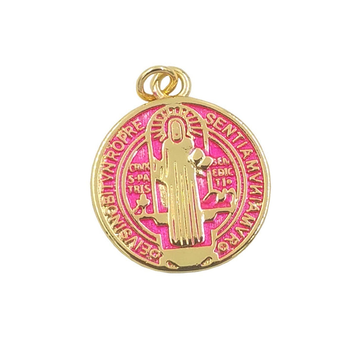 Refined Style St. Benedict Gold Plated Brass Pendant Necklace - Rose - image 3