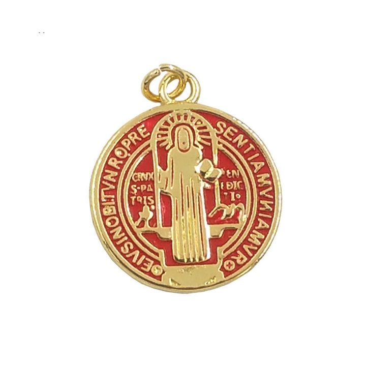 Refined Style St. Benedict Gold Plated Brass Pendant Necklace - Red - image 4