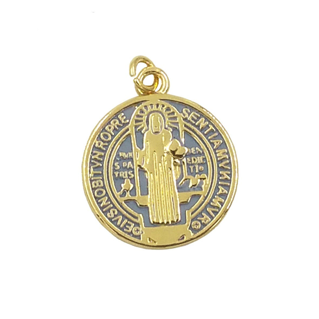 Refined Style St. Benedict Gold Plated Brass Pendant Necklace - image 1