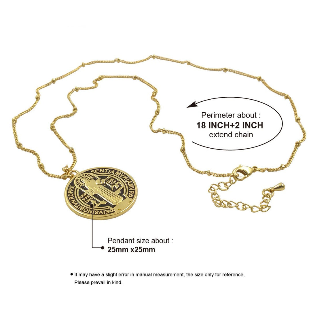 Refined Style St. Benedict Gold Plated Brass Pendant Necklace - image 9