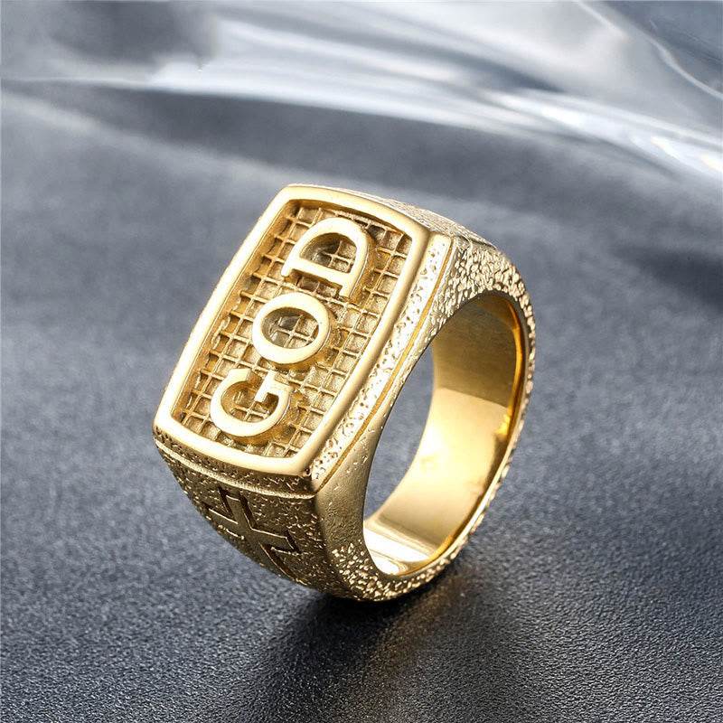 Christianartworkshop Retro Heavy Style GOD Divine Devotion Pattern Alloy Ring(3 color) - Golden - UK Size Z（US 13） - image 2