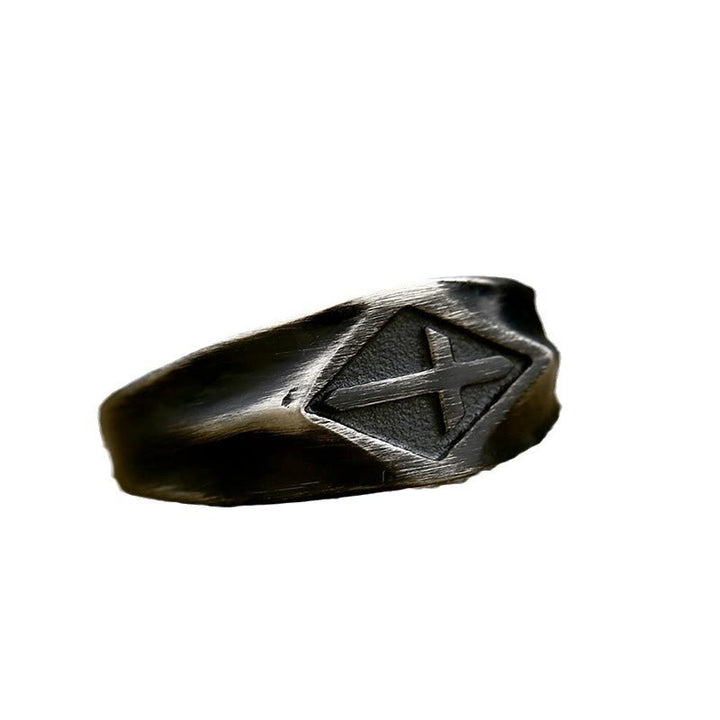 Christianartworkshop Retro Style Vintage Cross Titanium Steel Ring - image 5