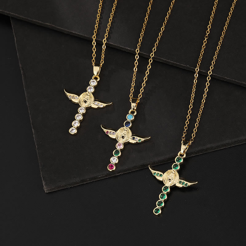 Classic Style Angel Wings Miraculous Medal Pendant Necklace - image 5