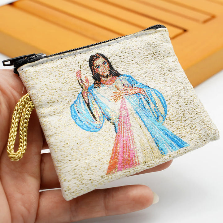 Retro Classic Style Holy Saint Icon Cotton Double-sided Pattern Jewelry Pouches - Style G - image 10