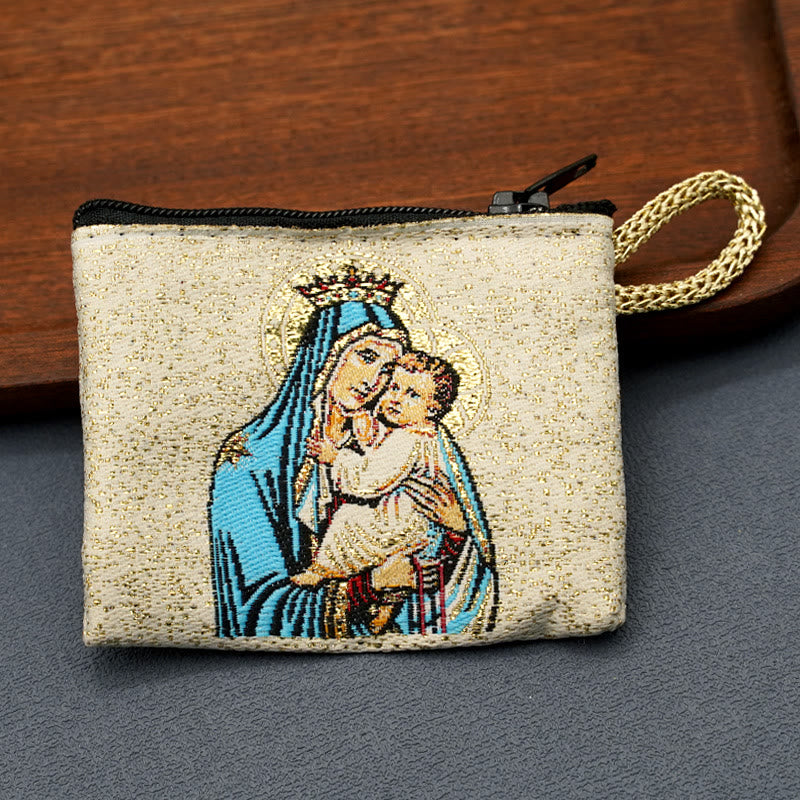 Retro Classic Style Holy Saint Icon Cotton Double-sided Pattern Jewelry Pouches - image 2