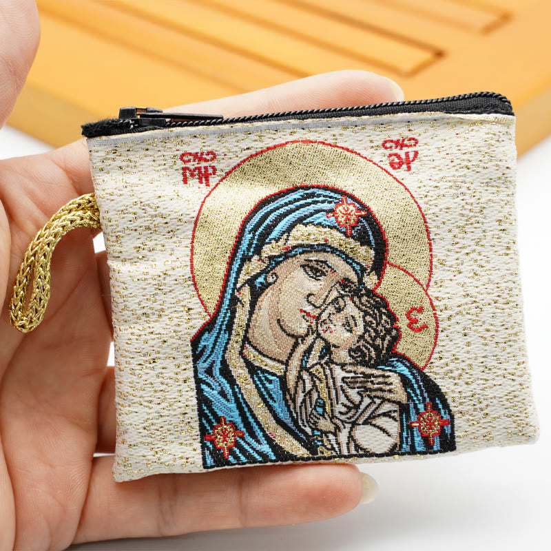Retro Classic Style Holy Saint Icon Cotton Double-sided Pattern Jewelry Pouches - Style B - image 5