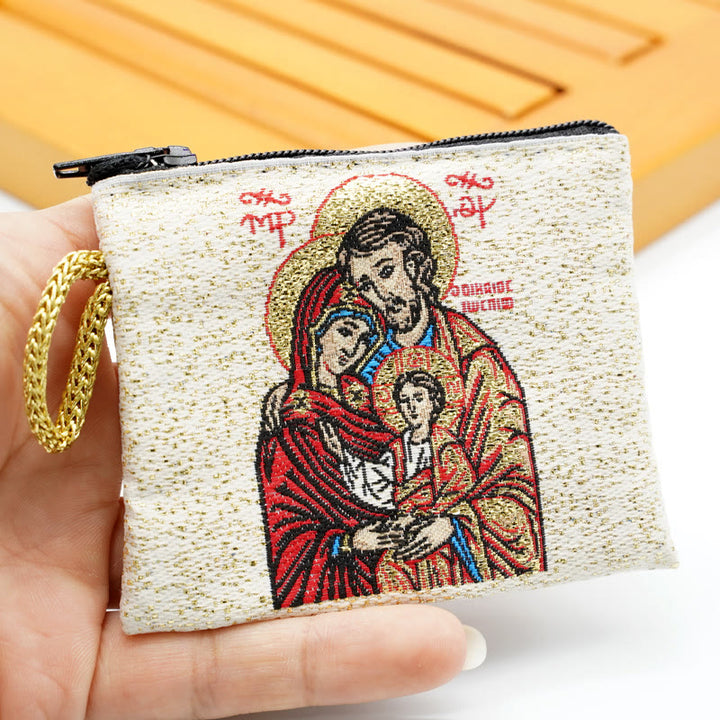 Retro Classic Style Holy Saint Icon Cotton Double-sided Pattern Jewelry Pouches - Style D - image 7