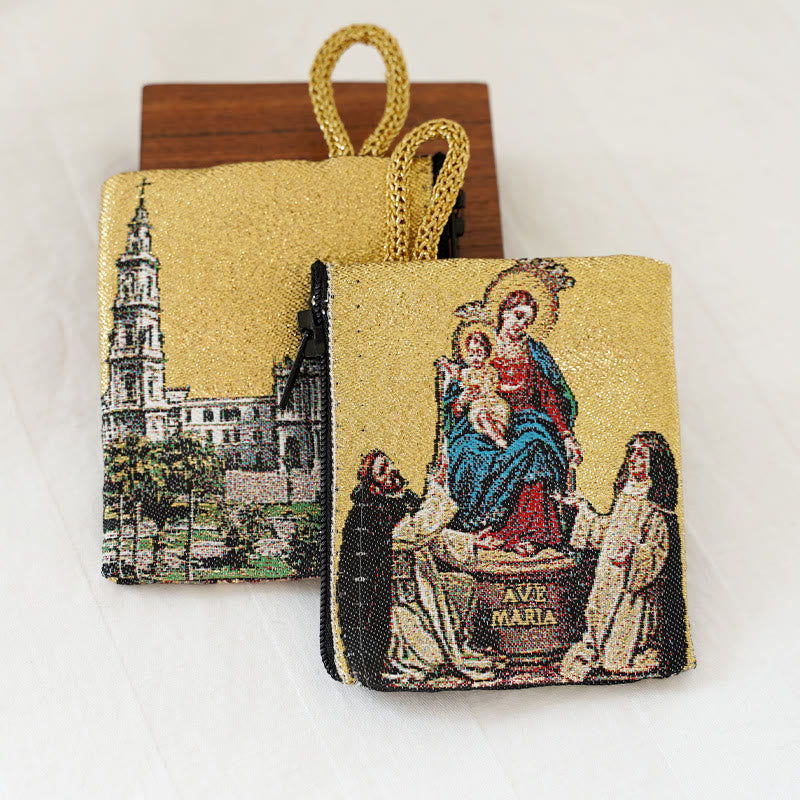 Retro Classic Style Holy Saint Icon Cotton Double-sided Pattern Jewelry Pouches - Style L - image 15