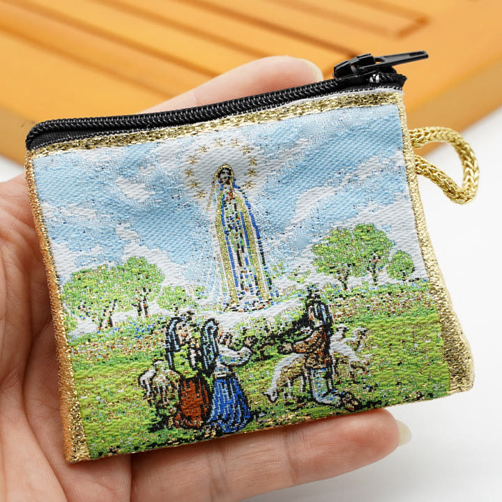Retro Classic Style Holy Saint Icon Cotton Double-sided Pattern Jewelry Pouches - Style J - image 13
