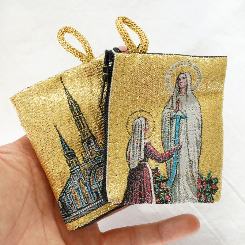 Retro Classic Style Holy Saint Icon Cotton Double-sided Pattern Jewelry Pouches - image 17