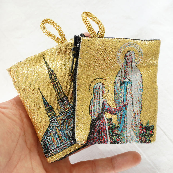 Retro Classic Style Holy Saint Icon Cotton Double-sided Pattern Jewelry Pouches - image 17