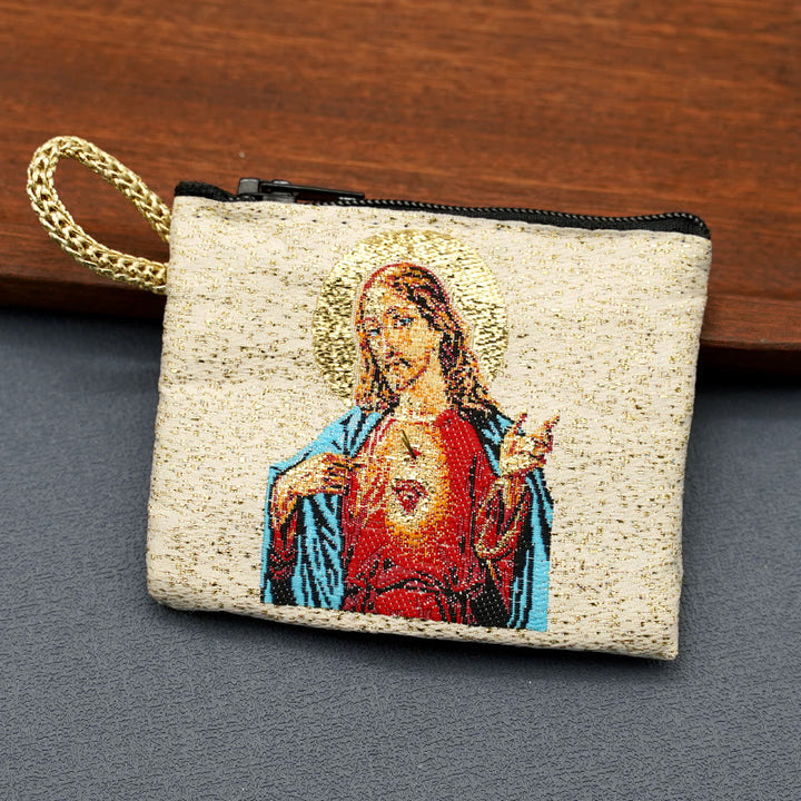 Retro Classic Style Holy Saint Icon Cotton Double-sided Pattern Jewelry Pouches - image 3