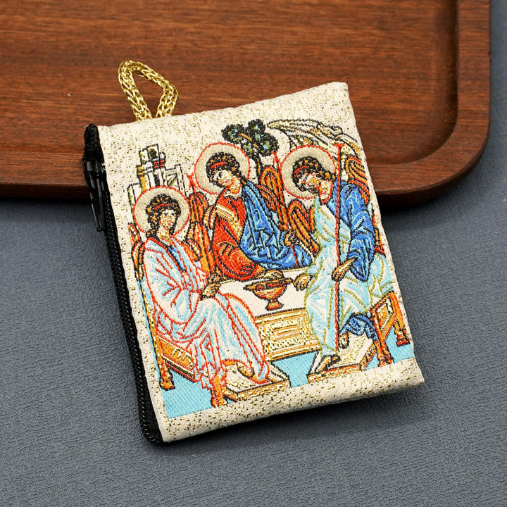 Retro Classic Style Holy Saint Icon Cotton Double-sided Pattern Jewelry Pouches - Style A - image 4