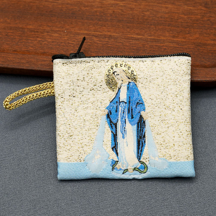 Retro Classic Style Holy Saint Icon Cotton Double-sided Pattern Jewelry Pouches - Style F - image 9