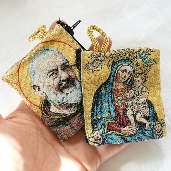 Retro Classic Style Holy Saint Icon Cotton Double-sided Pattern Jewelry Pouches - image 18