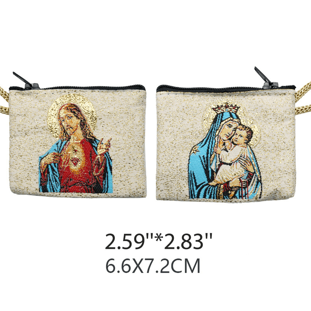 Retro Classic Style Holy Saint Icon Cotton Double-sided Pattern Jewelry Pouches - Style H - image 11