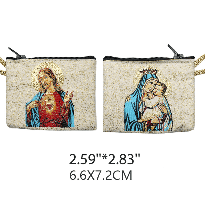 Retro Classic Style Holy Saint Icon Cotton Double-sided Pattern Jewelry Pouches - Style H - image 11