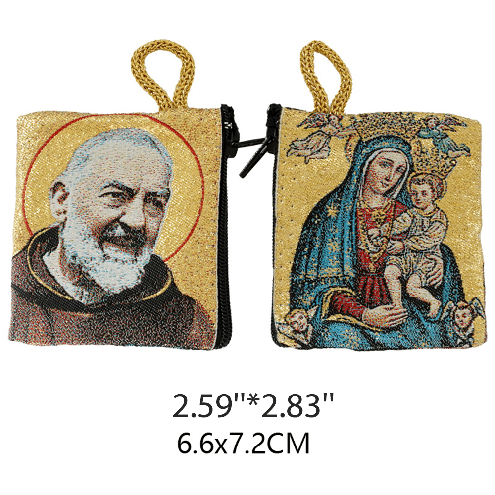 Retro Classic Style Holy Saint Icon Cotton Double-sided Pattern Jewelry Pouches - Style M - image 16