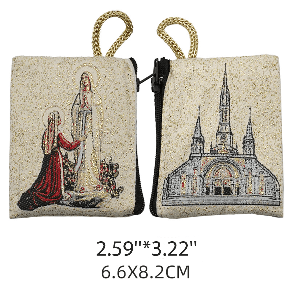 Retro Classic Style Holy Saint Icon Cotton Double-sided Pattern Jewelry Pouches - Style I - image 12