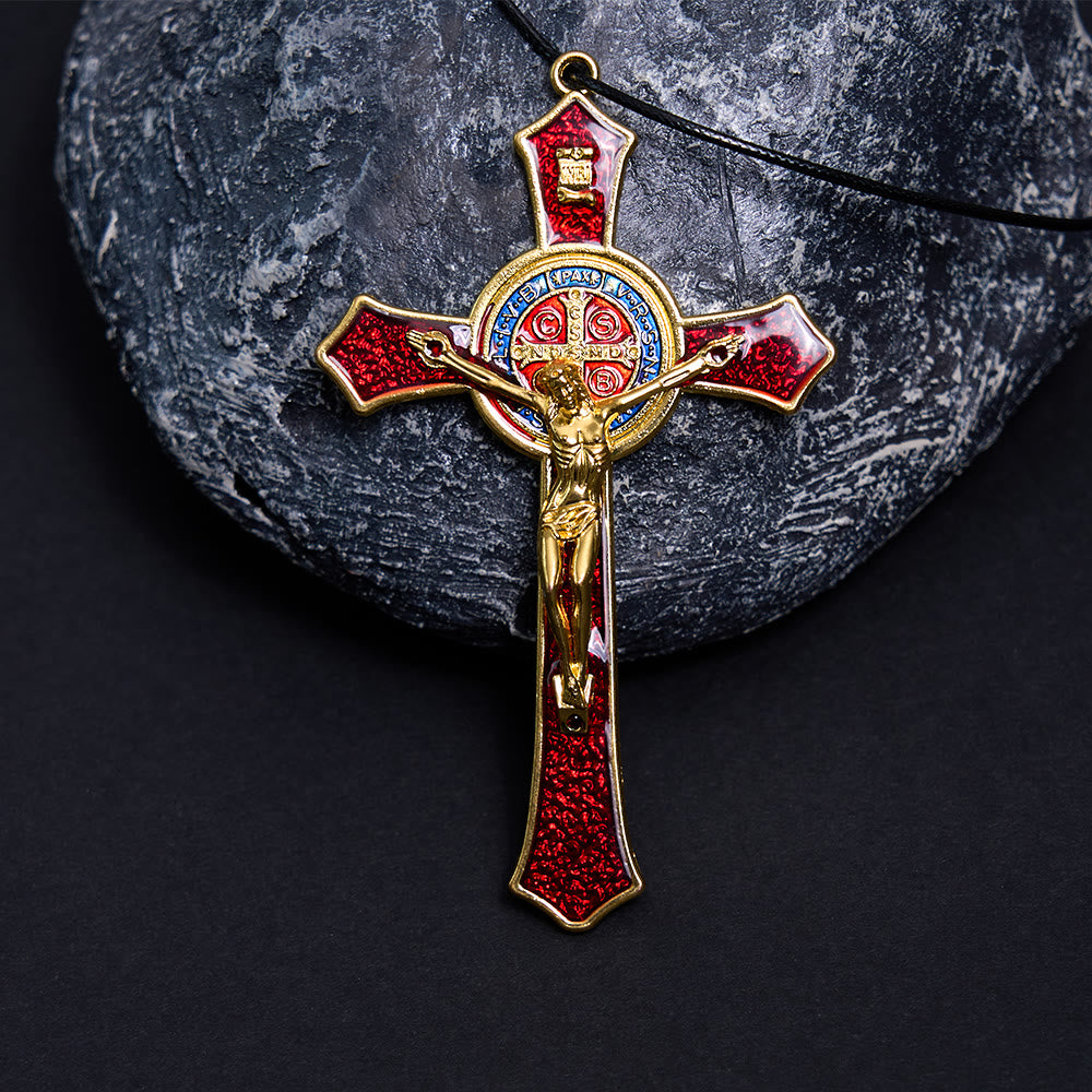 Classic Style Red/Blue Crafted Crucifix Big Size Pendant Necklace(5 color) - image 2