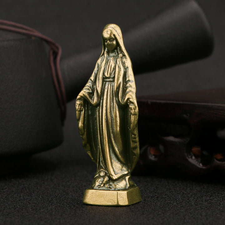 Christianartworkshop Retro Style Brass Stereoscopic Bronze Our Lady of Grace Desktop Decorations Ornament - image 1