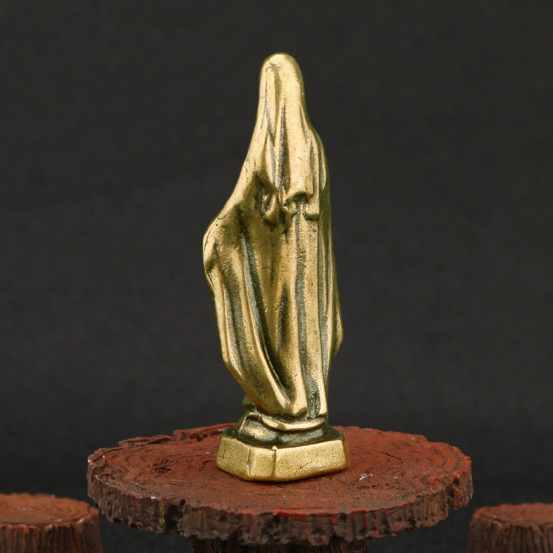 Christianartworkshop Retro Style Brass Stereoscopic Bronze Our Lady of Grace Desktop Decorations Ornament - image 2