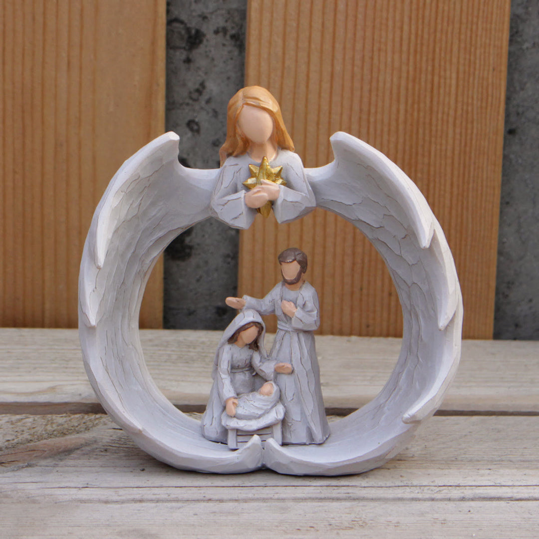 Christianartworkshop Classic Style Resin Nativity Scene Lamp Desktop Decorations Ornament - image 2