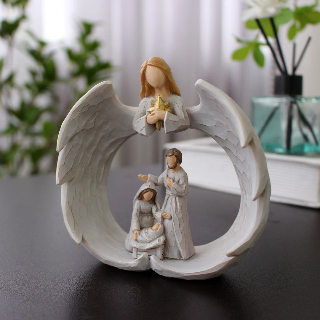 Christianartworkshop Classic Style Resin Nativity Scene Lamp Desktop Decorations Ornament - Nativity Scene - image 0