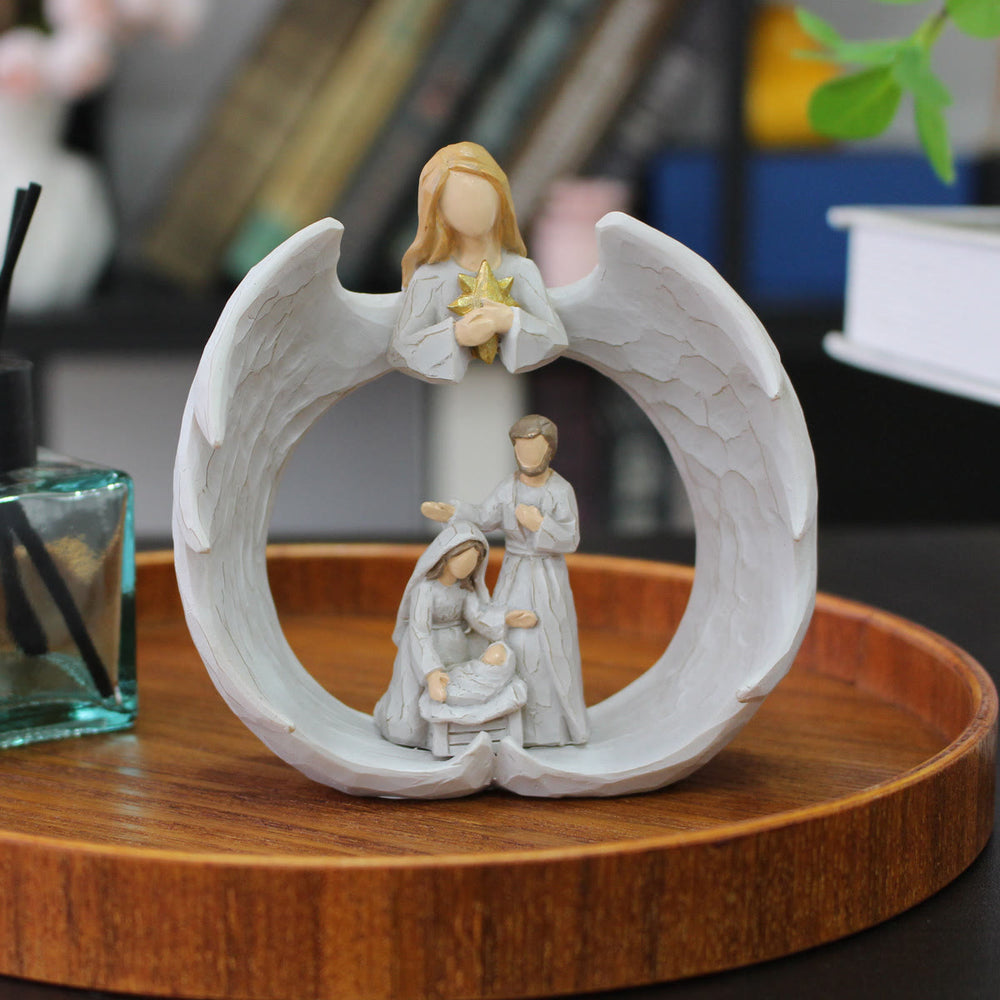 Christianartworkshop Classic Style Resin Nativity Scene Lamp Desktop Decorations Ornament - image 1