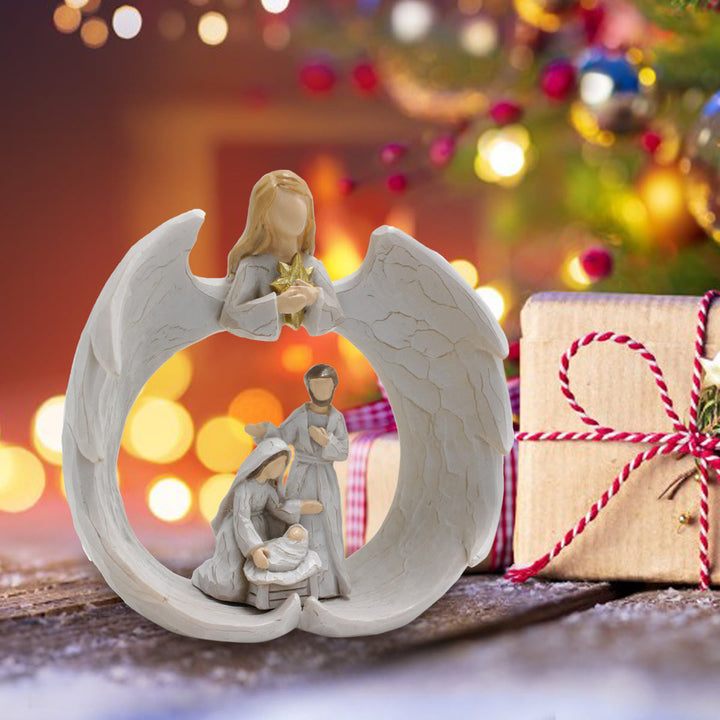 Christianartworkshop Classic Style Resin Nativity Scene Lamp Desktop Decorations Ornament - image 4