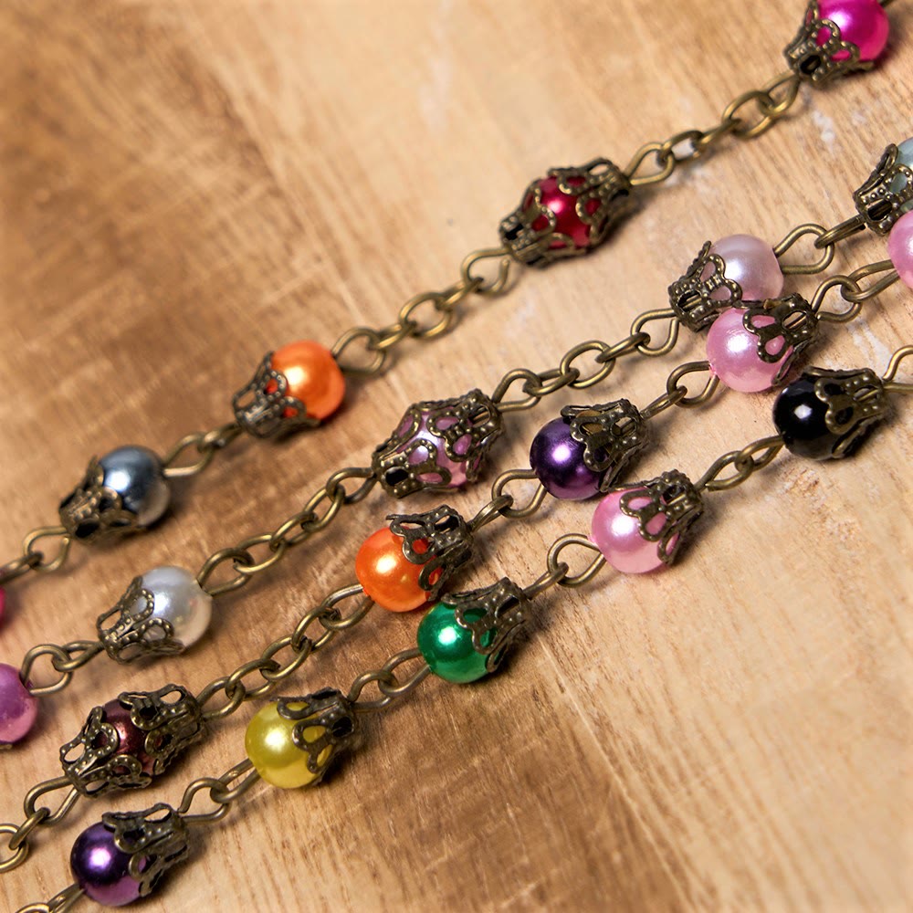 Our Lady of Fátima & Crucifix of 6 mm Round Multicolor Acrylic Alloy Chain Rosary - image 6