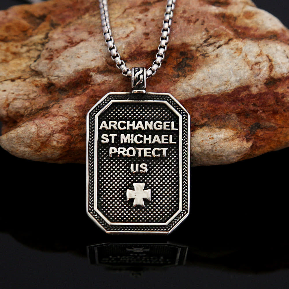 Christianartworkshop Classic Style St. Michael the Archangel Protection Stainless Steel Pendant Necklace - image 1