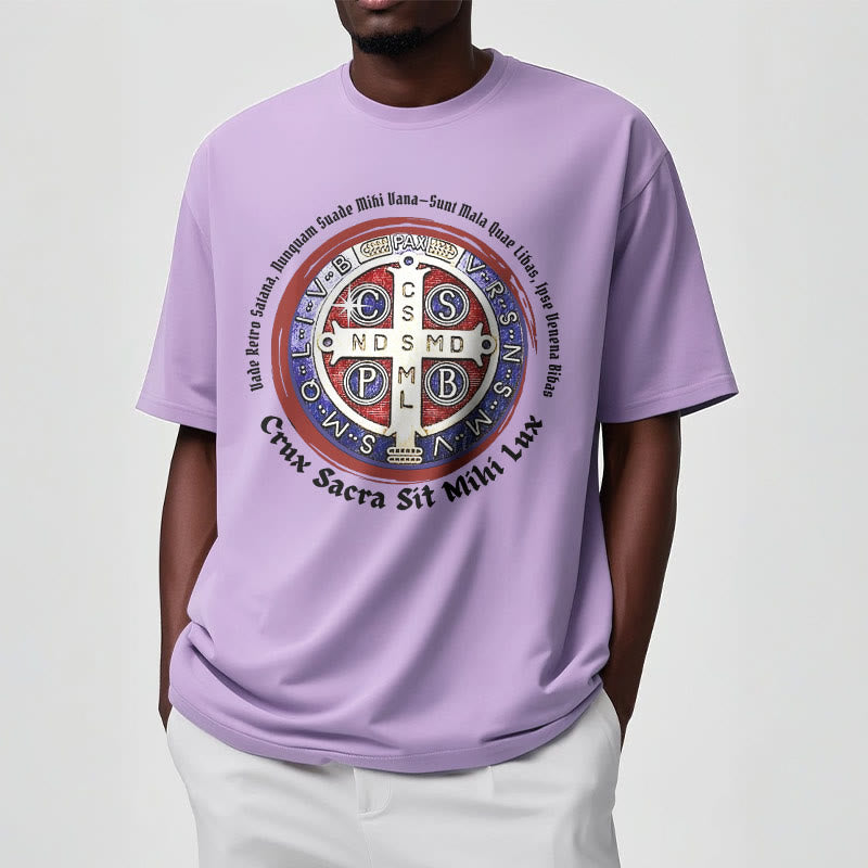 Christianartworkshop Classic Style Saint Benedict Medal Short Sleeve T-shirt - image 16