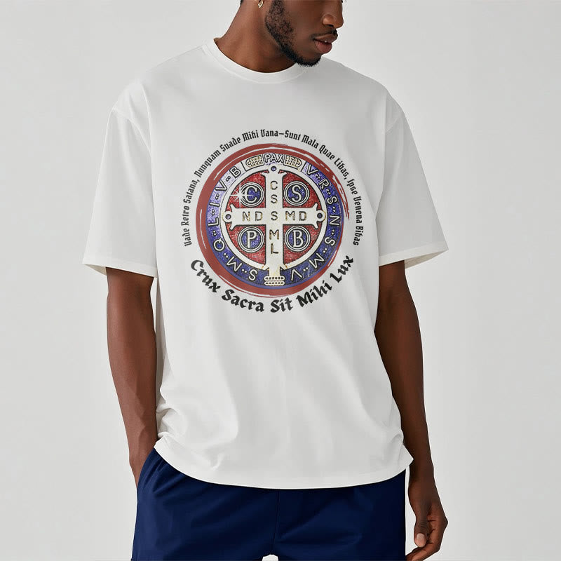 Christianartworkshop Classic Style Saint Benedict Medal Short Sleeve T-shirt - image 6