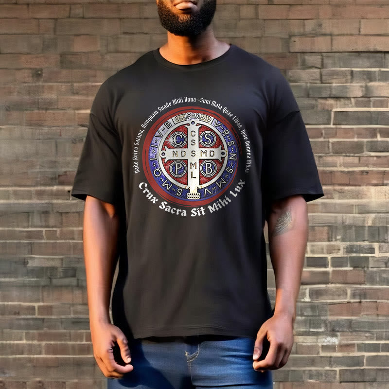 Christianartworkshop Classic Style Saint Benedict Medal Short Sleeve T-shirt - image 4