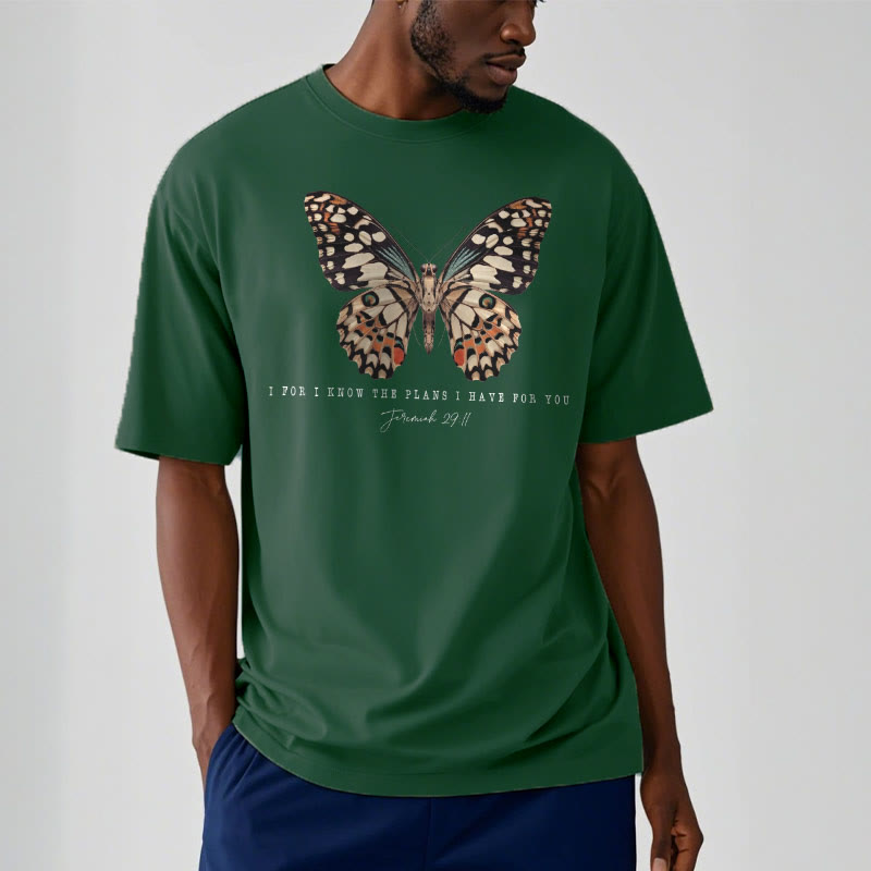 Christianartworkshop Modern Style Quote Butterfly Jeremiah 29:11 Short Sleeve T-shirt - image 8
