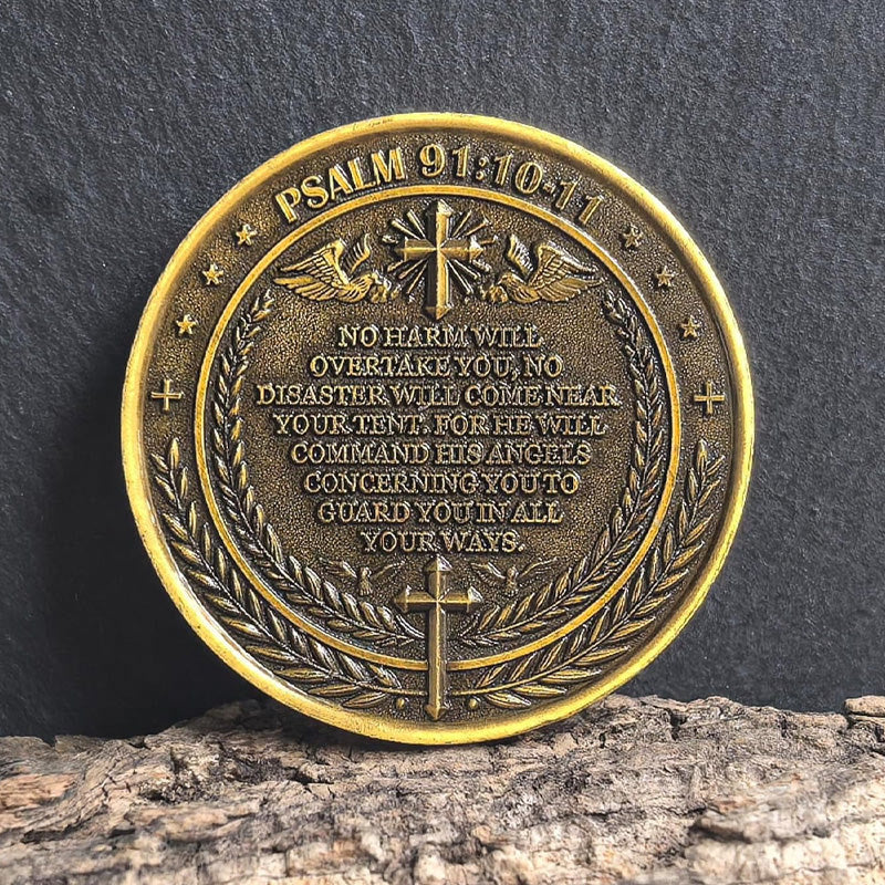 Christianartworkshop Classic Style the Archangel Michael Watch Over Us Protection Strengthen Connection Coin - image 1