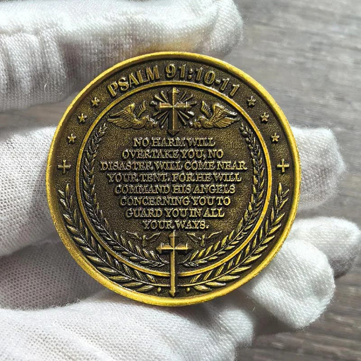 Christianartworkshop Classic Style the Archangel Michael Watch Over Us Protection Strengthen Connection Coin - image 4