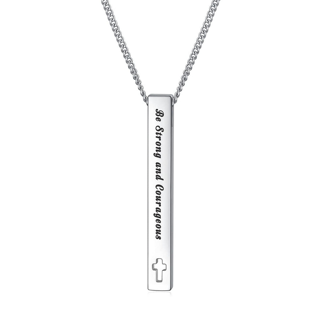 Minimalist Design Style Bible Verse Strength Faith Inspiration Pendant Necklace (8 Verses) - Be Strong and Courageous - image 5