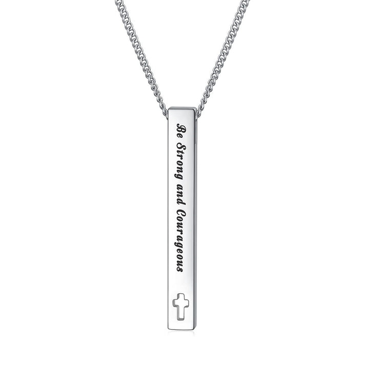 Minimalist Design Style Bible Verse Strength Faith Inspiration Pendant Necklace (8 Verses) - Be Strong and Courageous - image 5