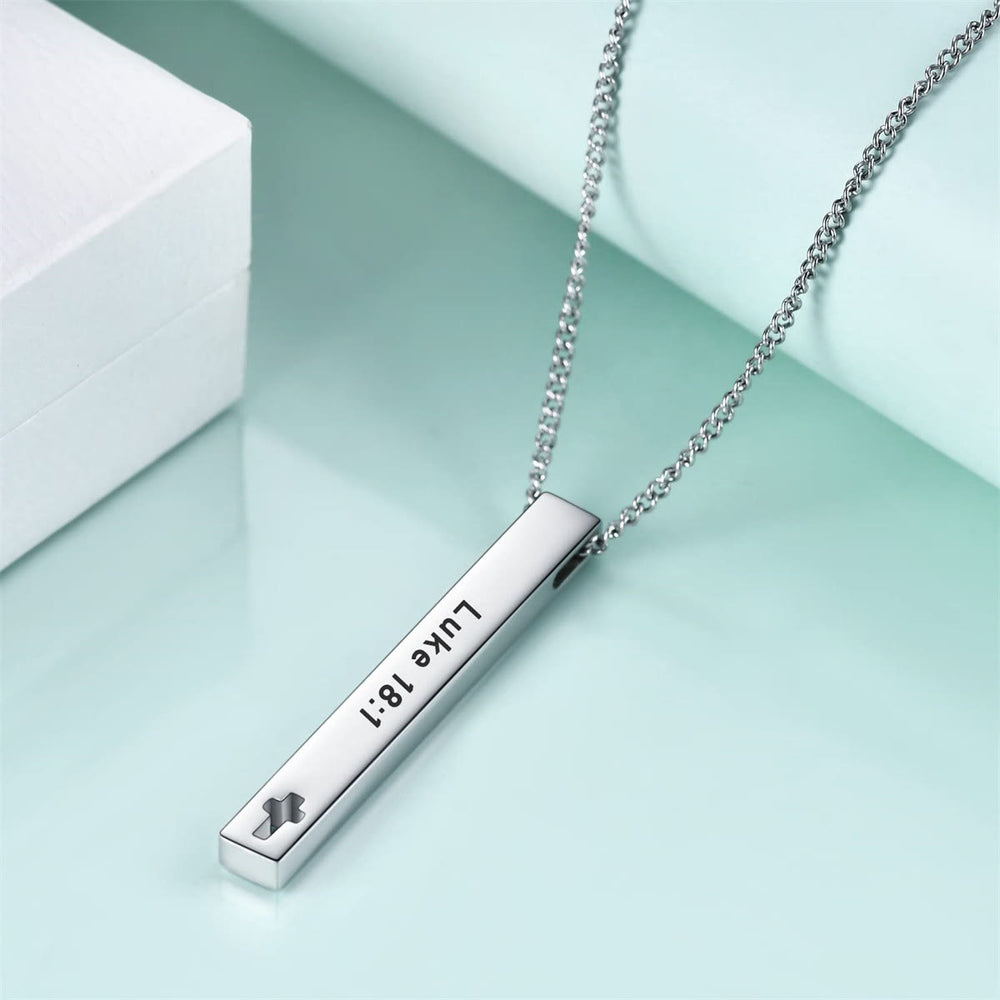 Minimalist Design Style Bible Verse Strength Faith Inspiration Pendant Necklace (8 Verses) - image 1