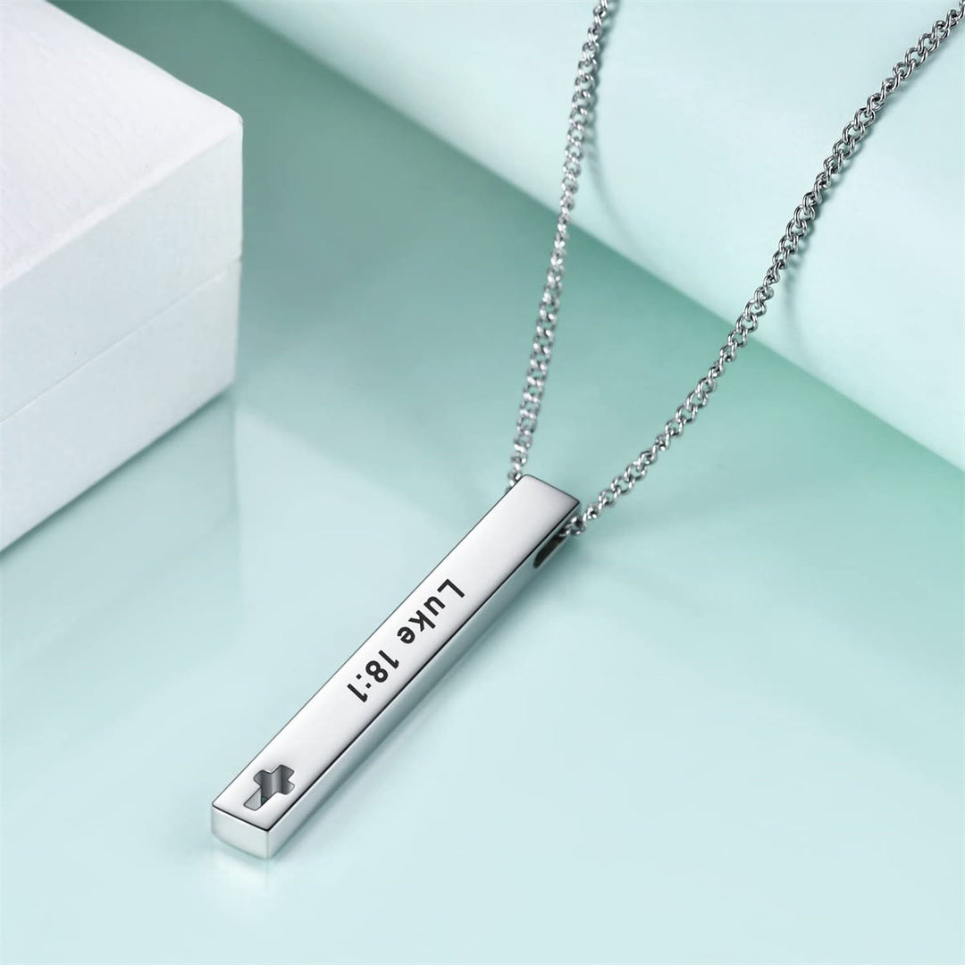 Minimalist Design Style Bible Verse Strength Faith Inspiration Pendant Necklace (8 Verses) - image 1