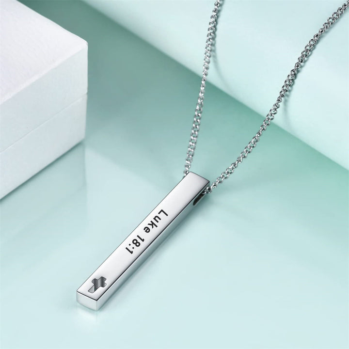 Minimalist Design Style Bible Verse Strength Faith Inspiration Pendant Necklace (8 Verses) - image 1