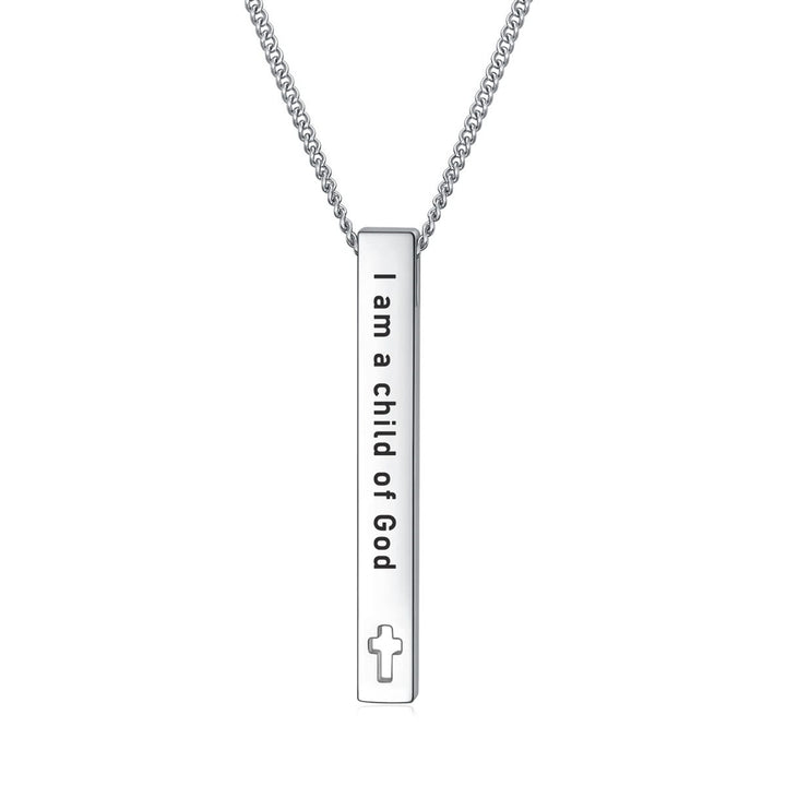 Minimalist Design Style Bible Verse Strength Faith Inspiration Pendant Necklace (8 Verses) - I am a child of God - image 10