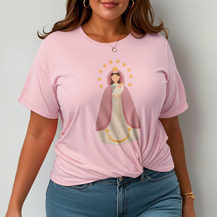 Christianartworkshop Minimalist Style Divine Virgin Mary and Child Short Sleeve T-shirt - image 15