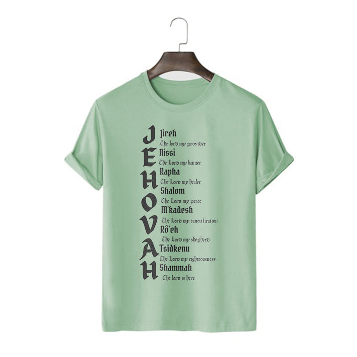 Christianartworkshop Minimalist Style Names Of Jehovah Short Sleeve T-shirt - Light Green - 2XL - image 10
