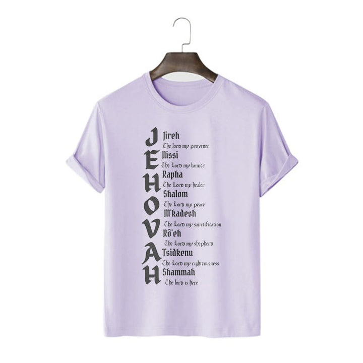 Christianartworkshop Minimalist Style Names Of Jehovah Short Sleeve T-shirt - Purple - 2XL - image 13