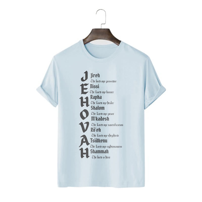 Christianartworkshop Minimalist Style Names Of Jehovah Short Sleeve T-shirt - Blue - 2XL - image 16