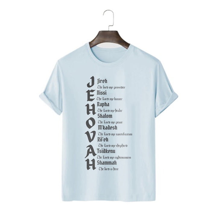 Christianartworkshop Minimalist Style Names Of Jehovah Short Sleeve T-shirt - Blue - 2XL - image 16